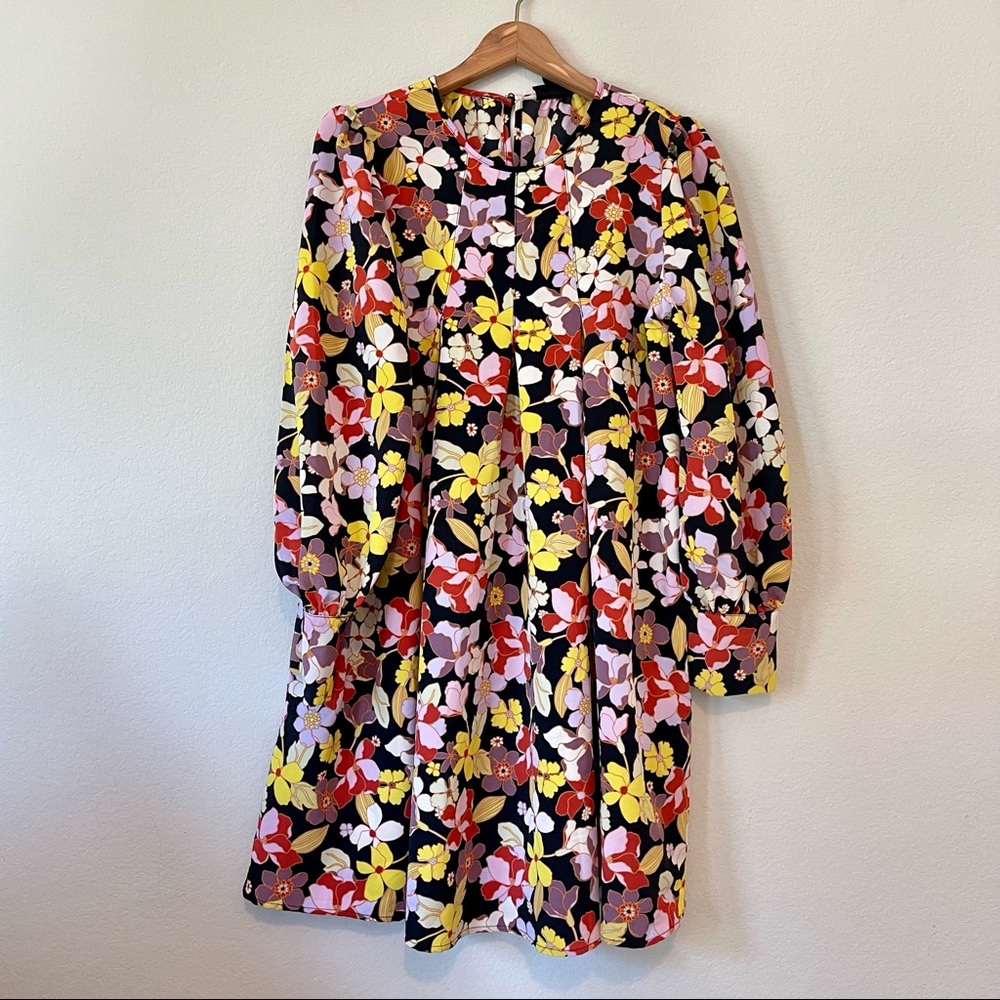 Who What Wear Retro Floral Mid Length Dress